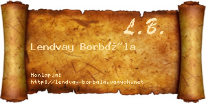 Lendvay Borbála névjegykártya